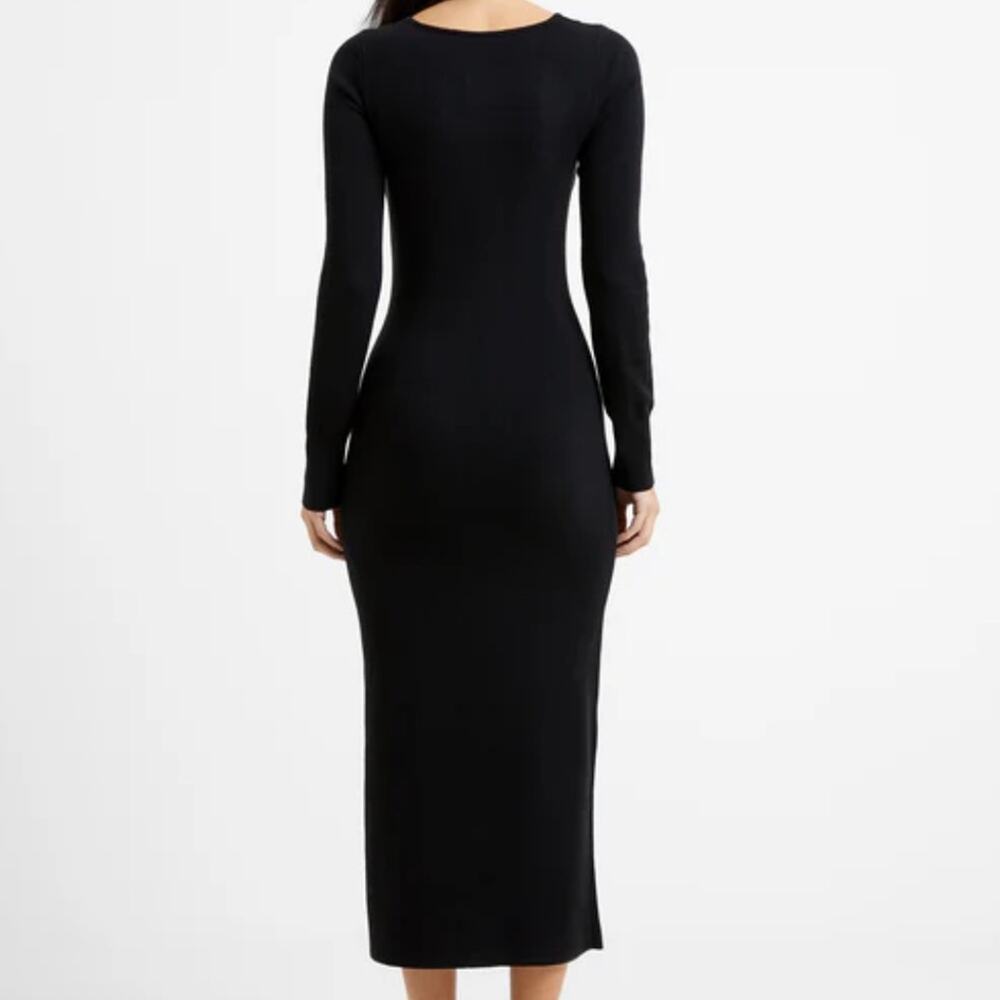 French Connection Babysoft Square Neck Midi Dress - Black Size XL - Picture 2 of 6